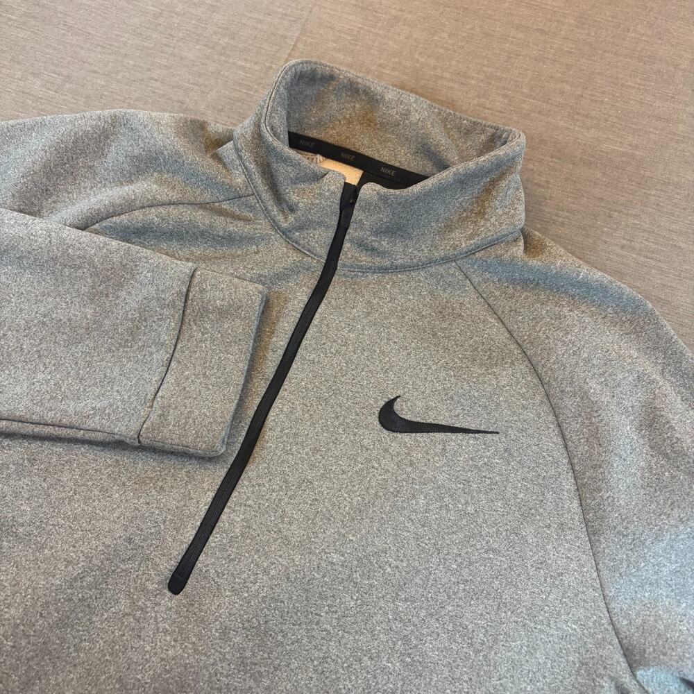 Nike Dri-FIT 1/4 Zip Pullover Gray Size Large Fleece Longsleeve Swoosh Golf